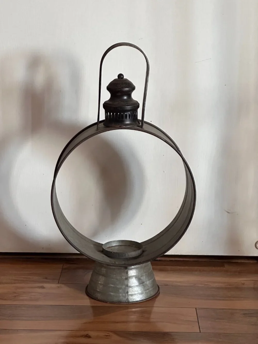 Metal Lantern Candle Plant Holder Farmhouse Decor Rustic Galvanized Lantern 22